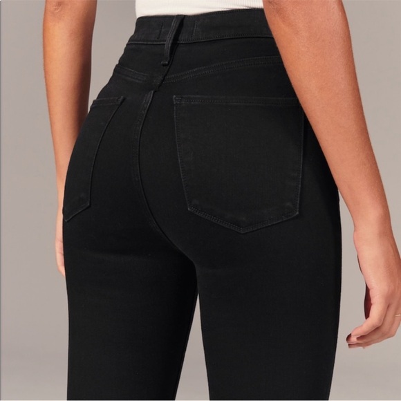 Abercrombie & Fitch Super Skinny High Rise Ankle Jeans SZ 2/26 Short Black - Picture 5 of 15